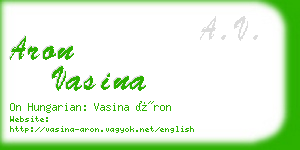 aron vasina business card